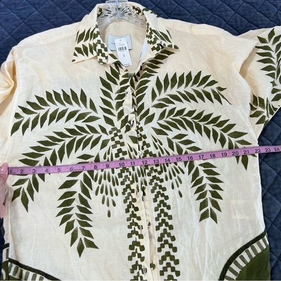 Eugenia Fernández Anthropologie Top Women Medium Safari Rahid Shirt Linen monkey - Picture 14 of 14